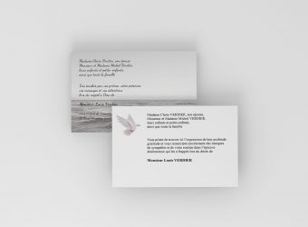 Carte de deuil, faire-part de décès, carte de remerciement