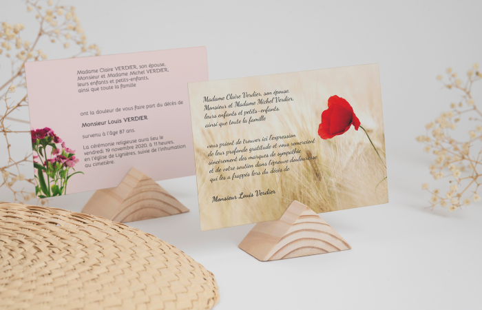 carte remerciement coquelicot